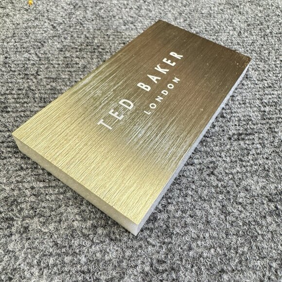 Ted Baker London Store Display Plaque Sign Brushed Metallic Gold Retail - Picture 2 of 5
